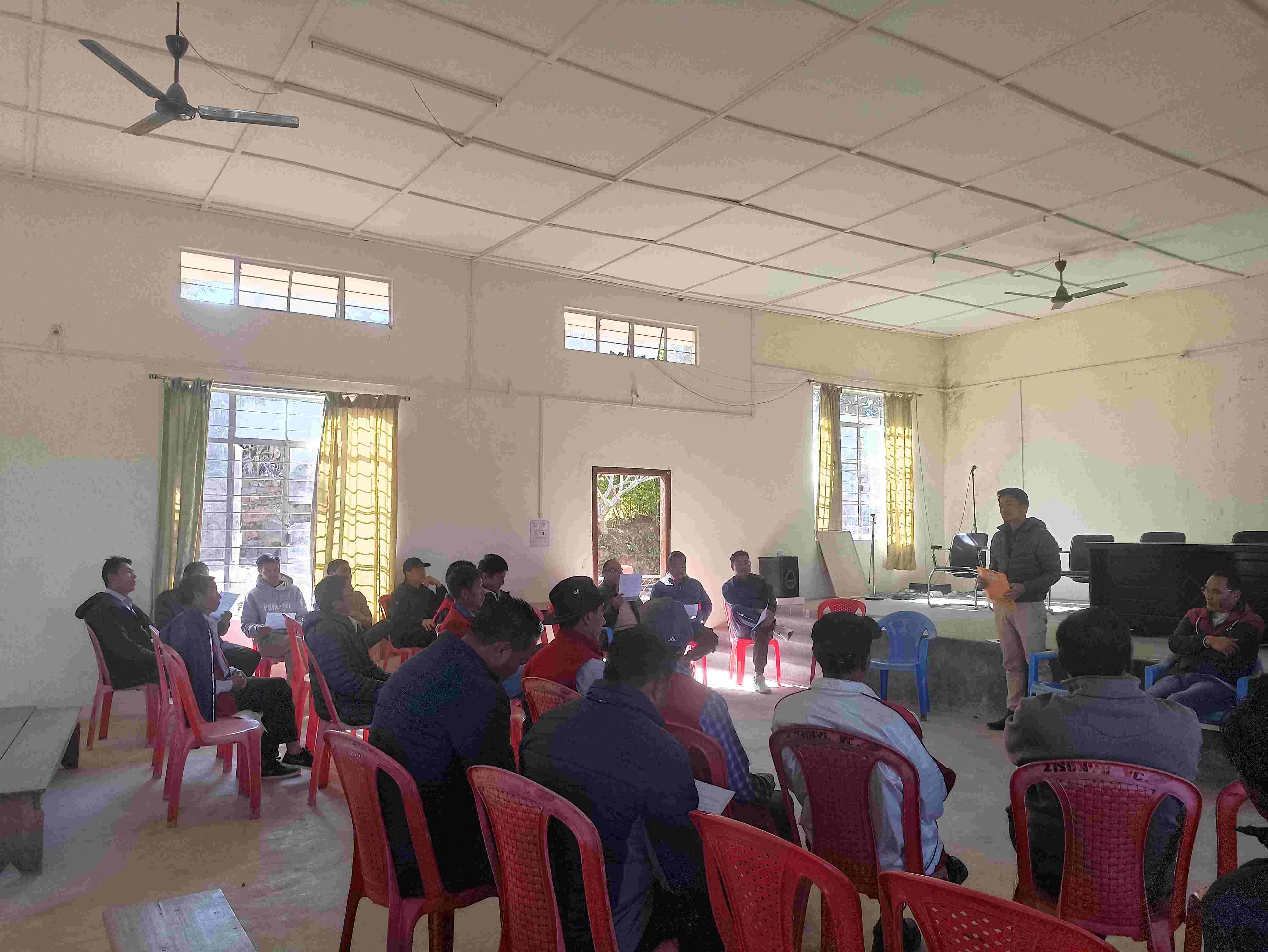 A Local Community Structure meeting in a village hall.